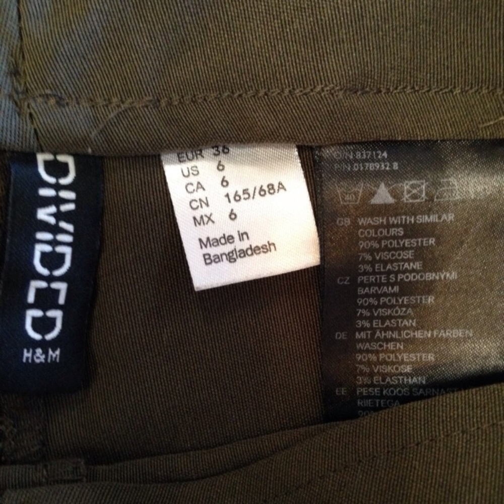 H&M brownish green stretch pant - Picture 6 of 7